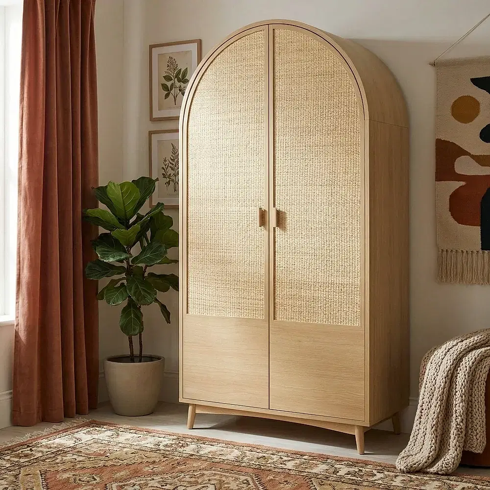 Pin Hazeranlı Ahşap Gardırop