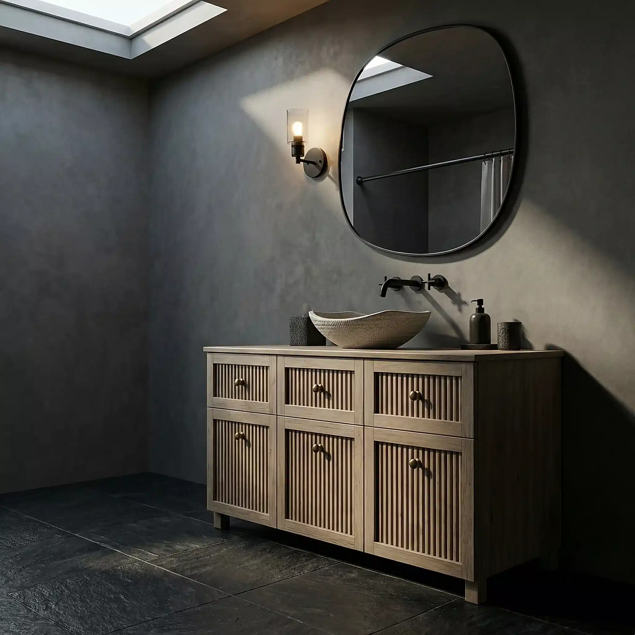 Rona Masif Ahşap Banyo Dolabı