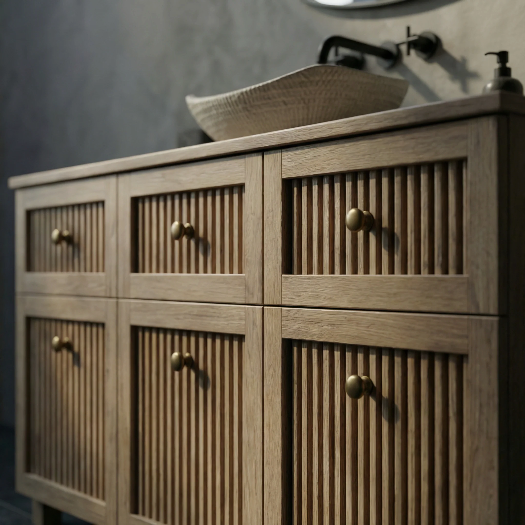 Rona Masif Ahşap Banyo Dolabı