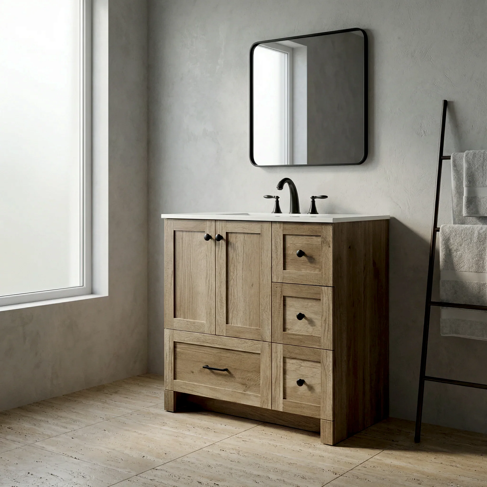 Thao Ahşap Banyo Dolabı