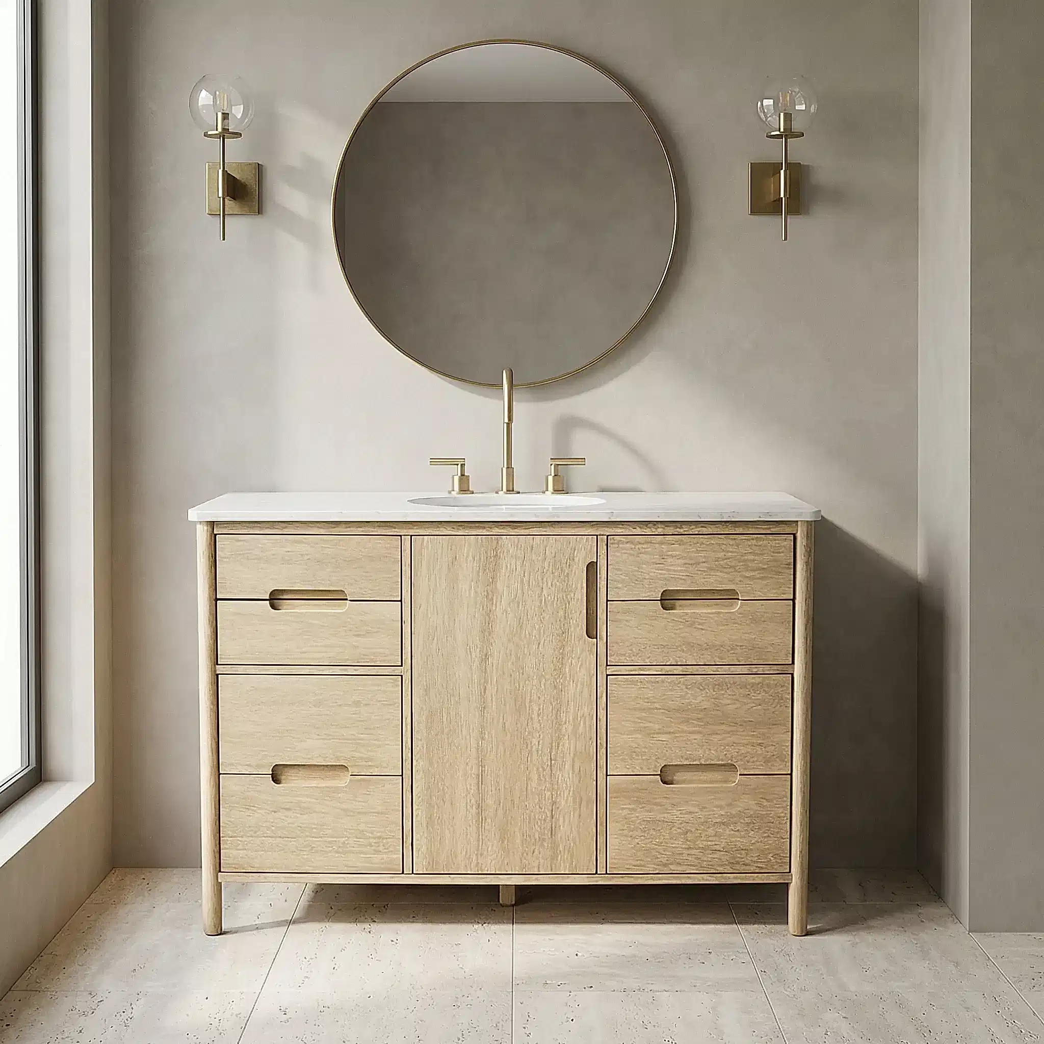 Timor Ahşap Banyo Dolabı
